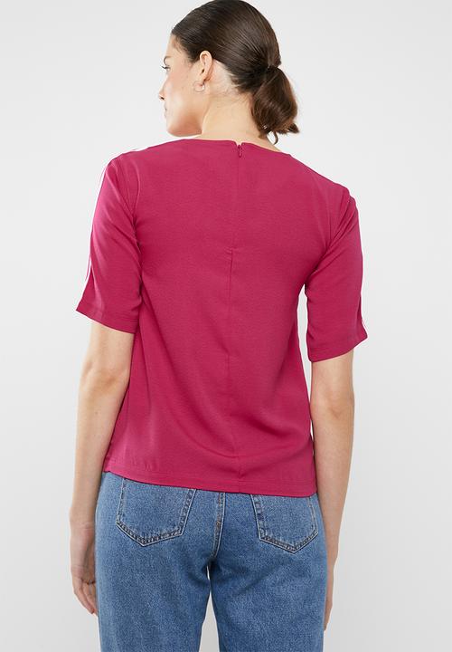 adidas Originals - 3 short sleeve stripe tee - pink