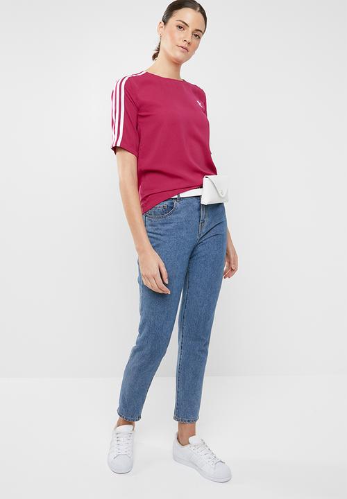 adidas Originals - 3 short sleeve stripe tee - pink