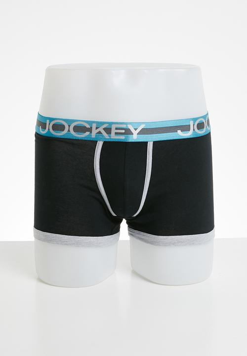 Jockey - Colour lab-pouch trunk 2 pack - grey & black 