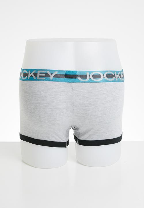 Jockey - Colour lab-pouch trunk 2 pack - grey & black 