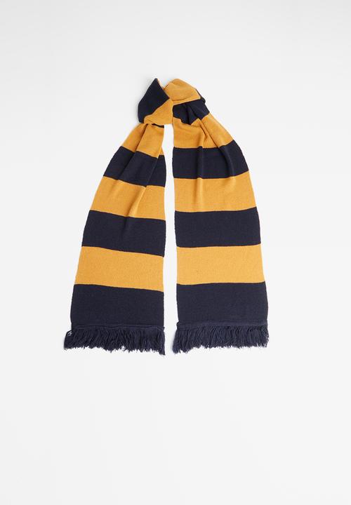 Superbalist - Broad stripe scarf - navy & tan