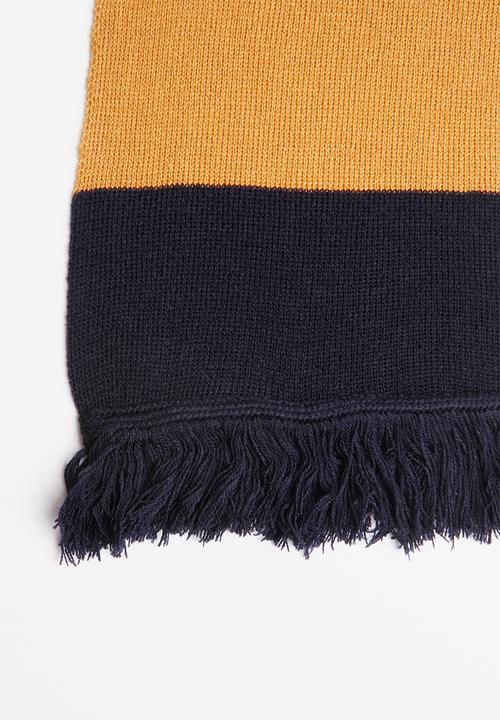 Superbalist - Broad stripe scarf - navy & tan