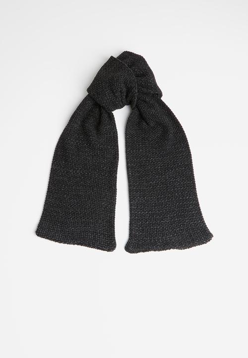 Superbalist - Moss stitch scarf - black & charcoal