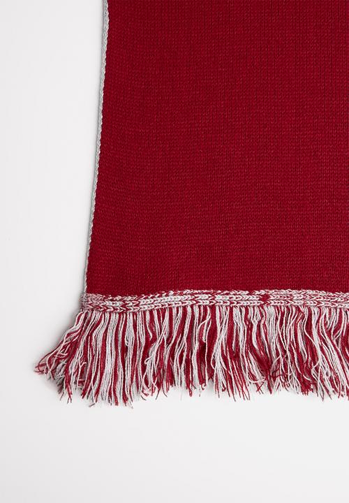 Superbalist - Slogan scarf - grey & red