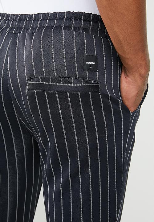 Only & Sons - William long fit pant - navy & silver