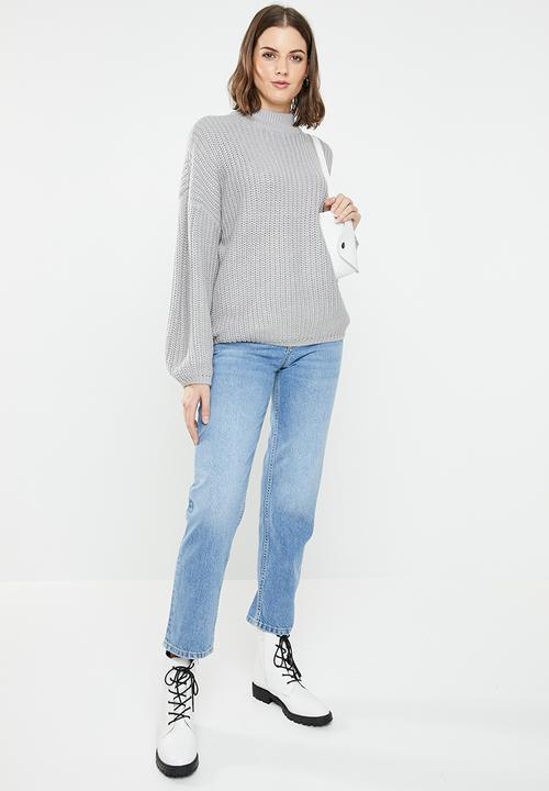 Brave Soul - Oversize balloon sleeve jersey - grey