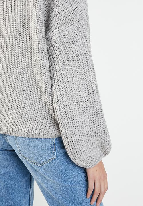 Brave Soul - Oversize balloon sleeve jersey - grey