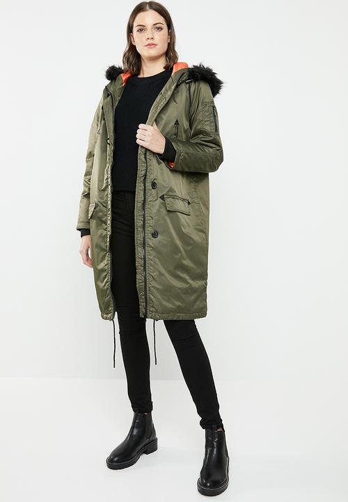 Brave Soul - Longer length parka - khaki