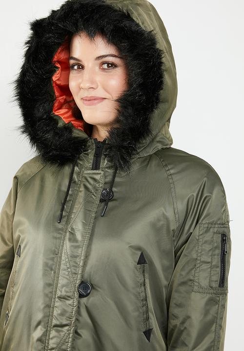 Brave Soul - Longer length parka - khaki