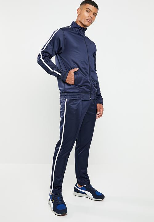 Superbalist - Side stripe tricot tracktop - navy