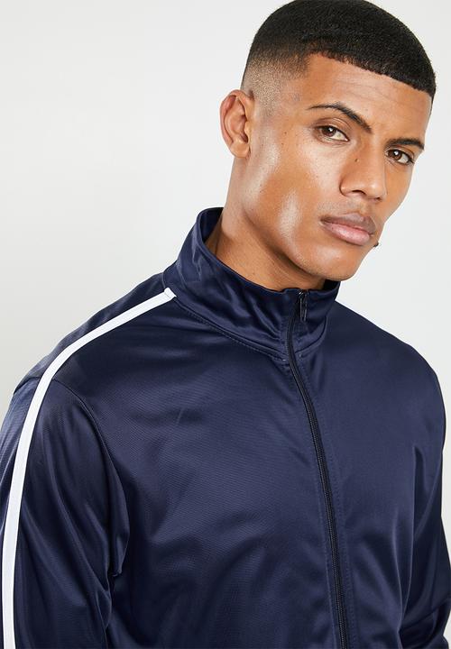 Superbalist - Side stripe tricot tracktop - navy
