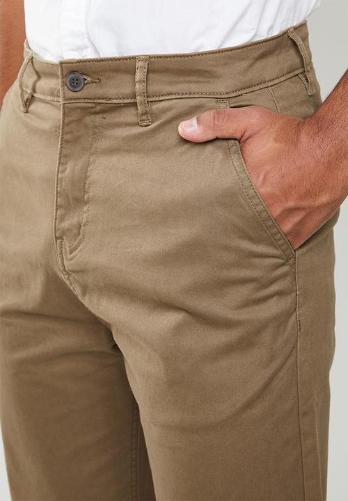 Superbalist - Wide cropped chino - brown