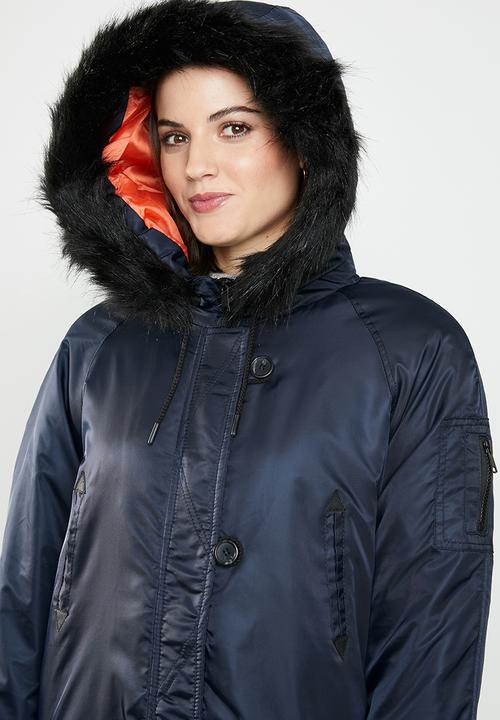 Brave Soul - Longer length parka - navy
