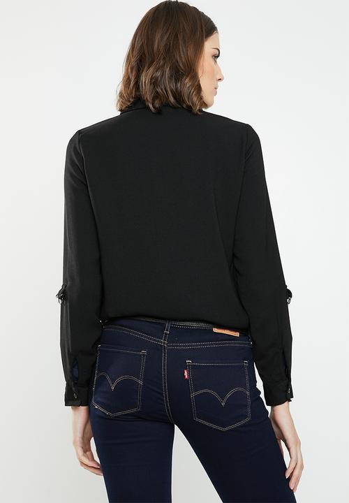 Jacqueline de Yong - Yenzo long sleeve shirt - black