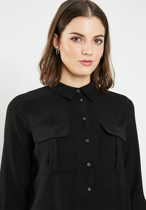 Jacqueline de Yong - Yenzo long sleeve shirt - black