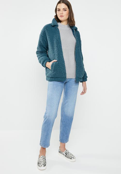 Jacqueline de Yong - Harlow teddy jacket - blue