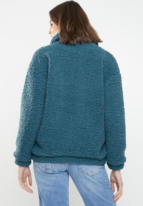 Jacqueline de Yong - Harlow teddy jacket - blue