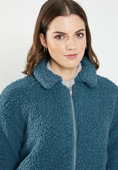 Jacqueline de Yong - Harlow teddy jacket - blue