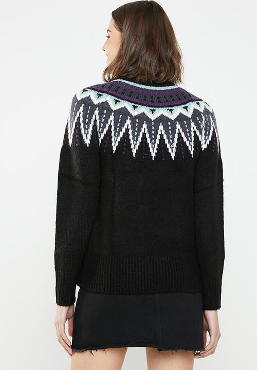 Jacqueline de Yong - Solis long sleeve high neck pullover - multi