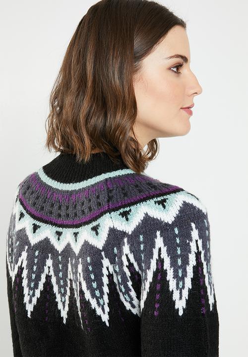 Jacqueline de Yong - Solis long sleeve high neck pullover - multi