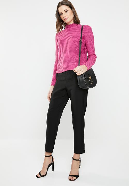 Jacqueline de Yong - Justy long sleeve roll edge pullover - pink