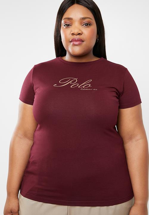 POLO - Blaire printed tee - burgundy