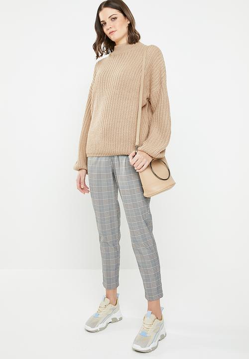 Brave Soul - Oversize bell sleeve jersey - brown