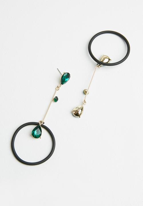 Superbalist - Spencer drop earrings - black & green