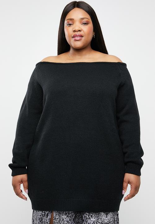 STYLE REPUBLIC PLUS - Slouch off shoulder sweater - black