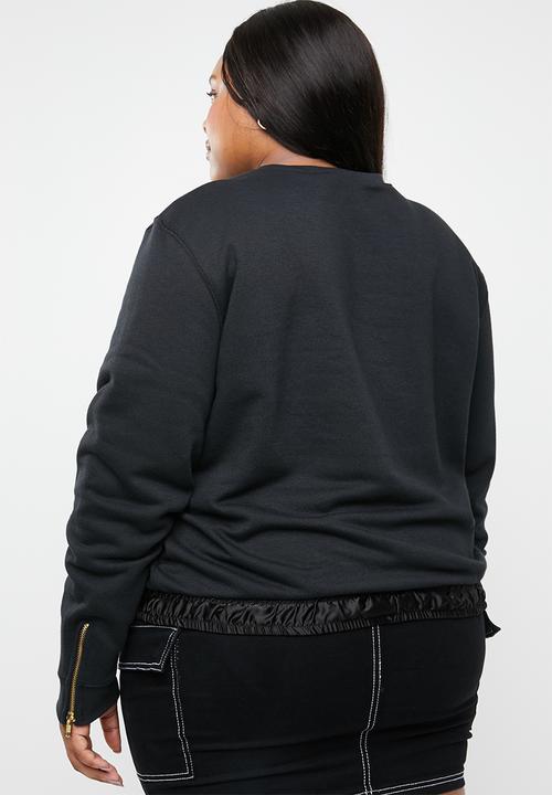 STYLE REPUBLIC PLUS - Drawcord detail sweater - black