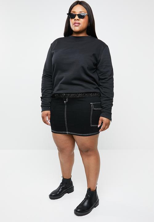STYLE REPUBLIC PLUS - Drawcord detail sweater - black