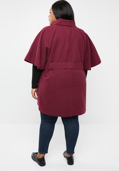 STYLE REPUBLIC PLUS - Flutter sleeve coat - burgundy