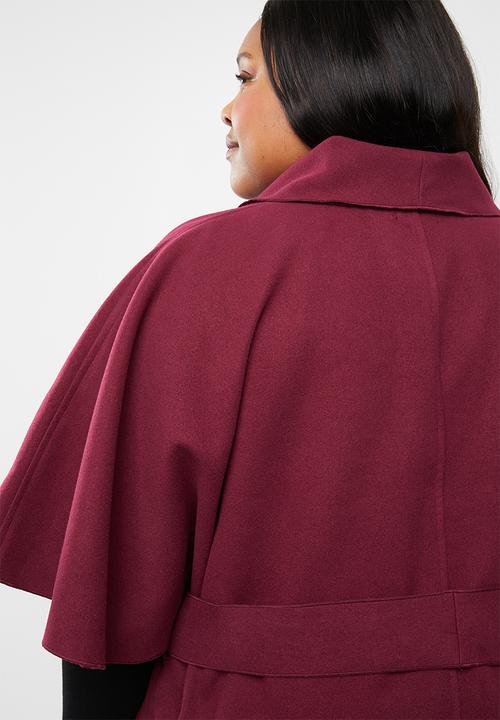 STYLE REPUBLIC PLUS - Flutter sleeve coat - burgundy