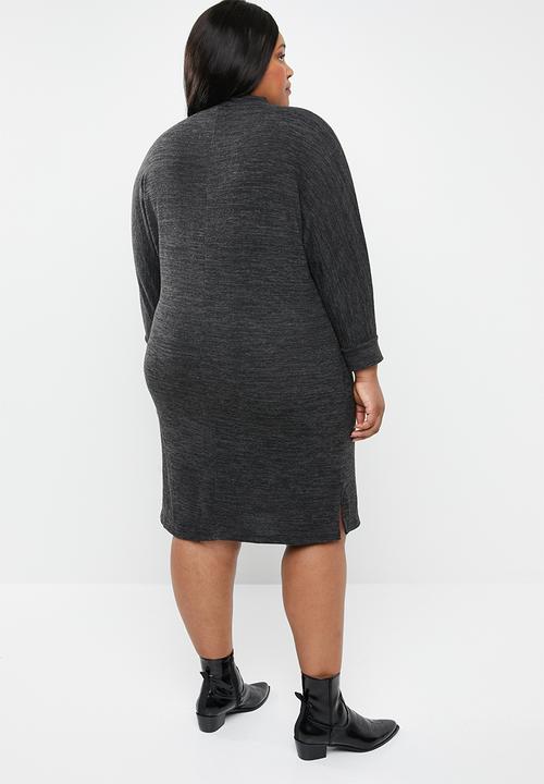 STYLE REPUBLIC PLUS - Necktie detail knit dress - grey