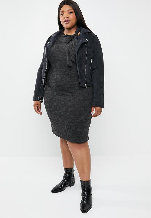 STYLE REPUBLIC PLUS - Necktie detail knit dress - grey