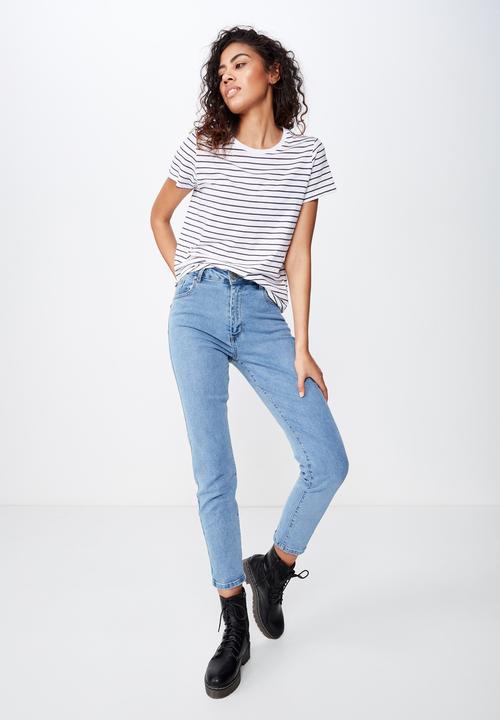 Cotton On - The crew T-shirt - white & navy