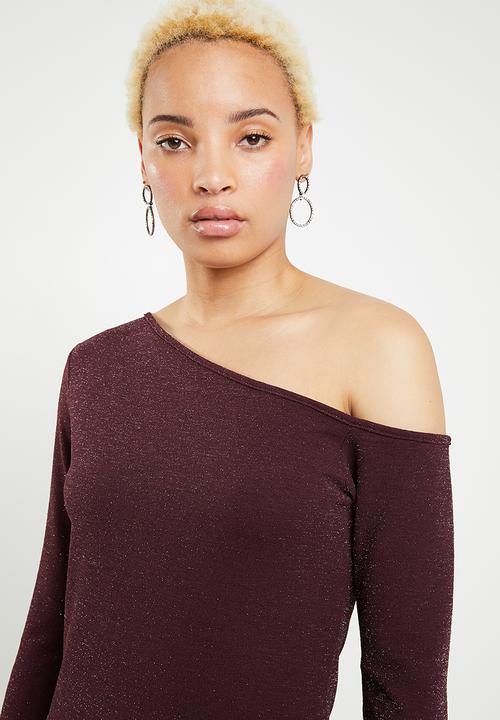 dailyfriday - One shoulder bodycon - burgundy