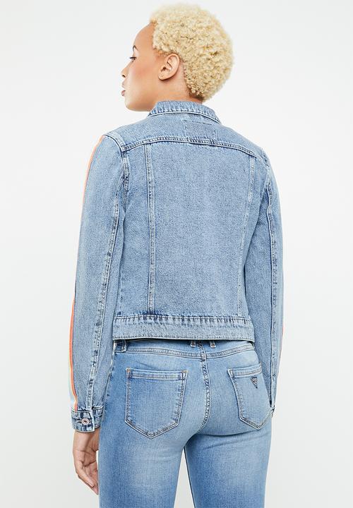 ONLY - Chris long sleeve tape denim jacket - blue