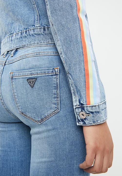ONLY - Chris long sleeve tape denim jacket - blue