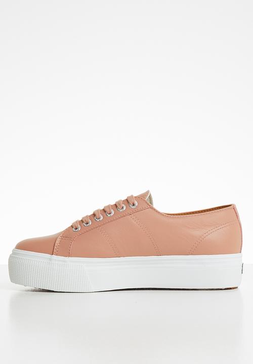 SUPERGA - 2790 Nappa leather full flatform wedge - u10 rose mahogany