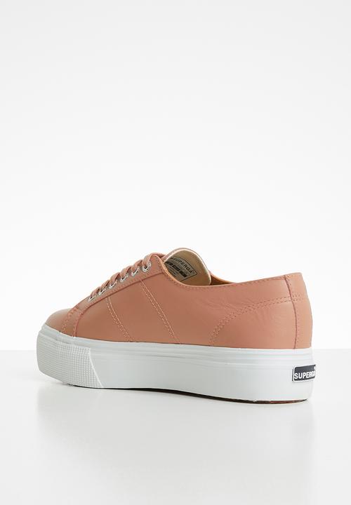 SUPERGA - 2790 Nappa leather full flatform wedge - u10 rose mahogany