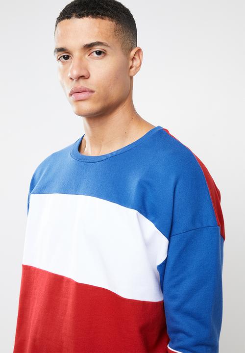 Superbalist - Oversized colourblocked crew sweat - multi