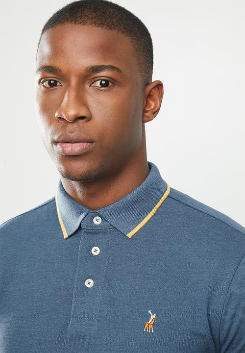 POLO - Classic pique golfer - blue