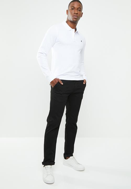 POLO - Stretch pique golfer - white