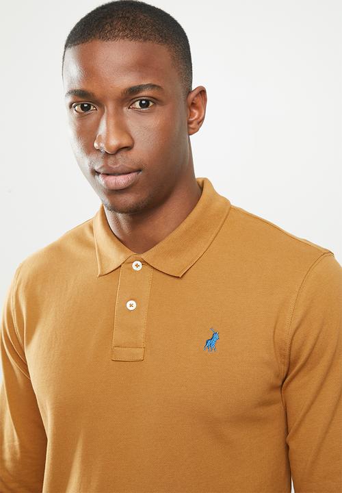 POLO - Stretch pique golfer - mustard