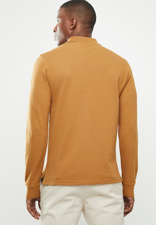 POLO - Stretch pique golfer - mustard