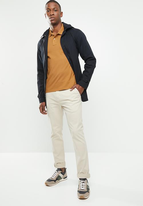 POLO - Stretch pique golfer - mustard