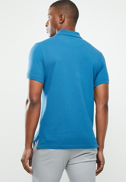POLO - Stretch pique golfer - blue