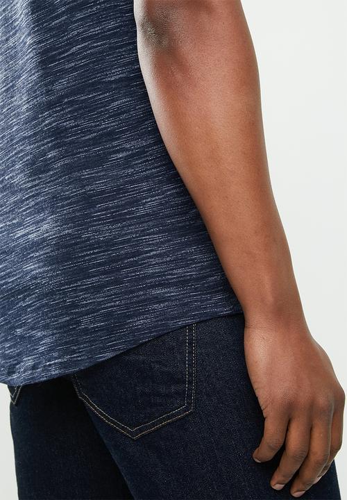 POLO - Classic V-neck space dye tee - navy