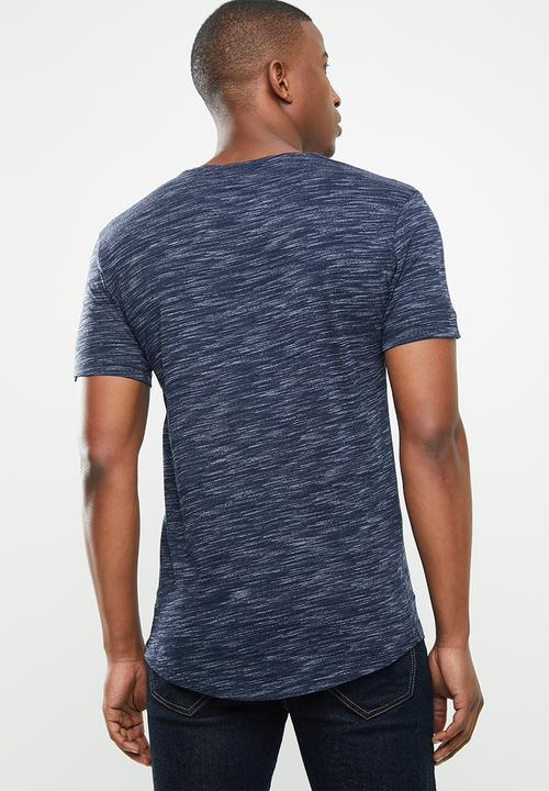 POLO - Classic V-neck space dye tee - navy